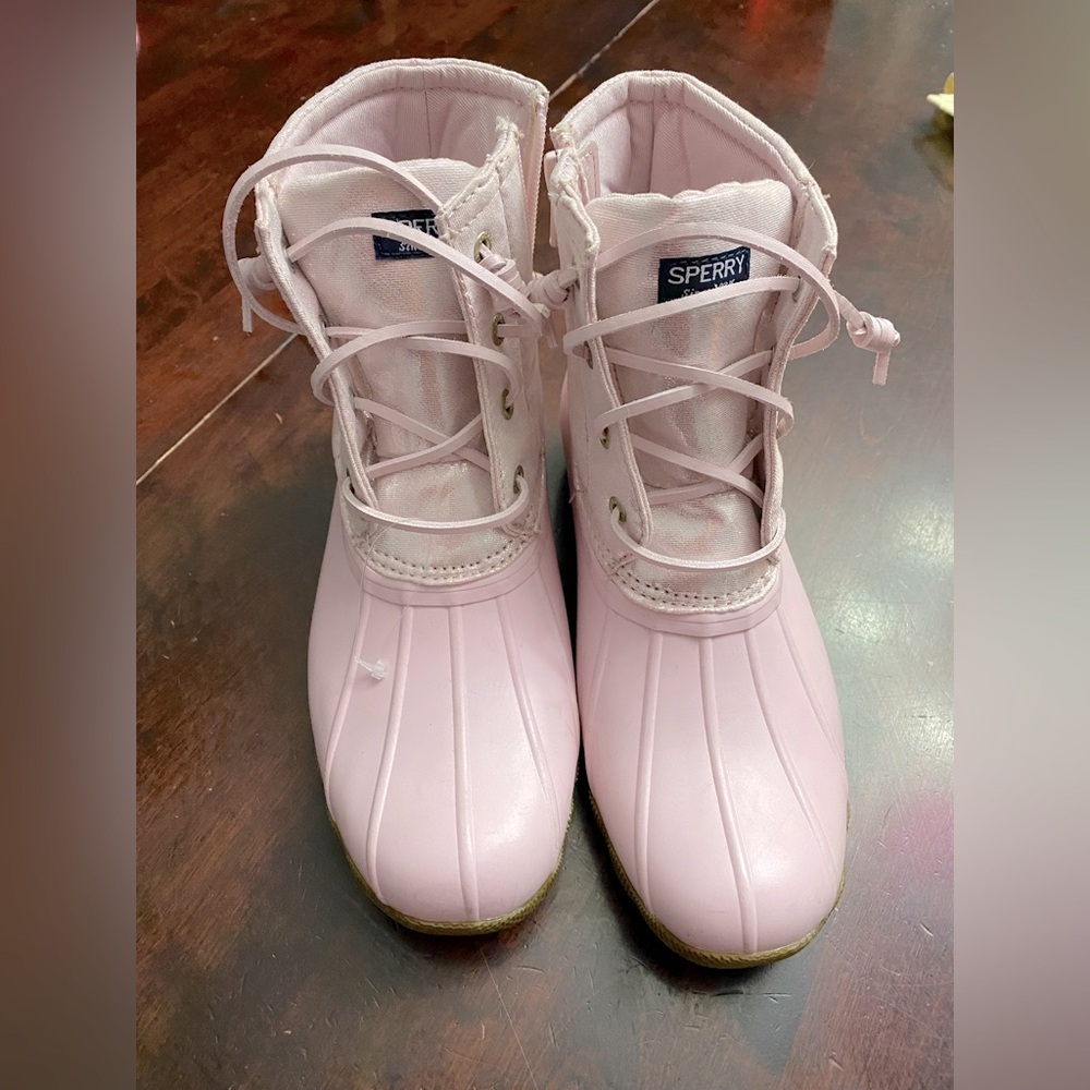 Sperry Youth 4 Pink SaltWater Duck Boots Waterproof